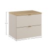 Set mobilier baie Dalia Cashmere, PAL melaminat, cashmir mat, blat stejar cremona, L.60 cm, SET-DC B CREMONA 60CM