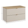Set mobilier baie Dalia Cashmere, PAL melaminat, cashmir mat, blat stejar cremona, L.80 cm, SET-DC B CREMONA 80CM