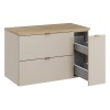 Set mobilier de baie Dalia Cashmere, PAL melaminat, cashmir mat, blat stejar cremona, L.80 cm, SET-DC B CREMONA 80CM LC