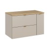 Set mobilier de baie Dalia Cashmere, PAL melaminat, cashmir mat, blat stejar cremona, L.80 cm, SET-DC B CREMONA 80CM LC