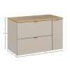 Set mobilier de baie Dalia Cashmere, PAL melaminat, cashmir mat, blat stejar cremona, L.80 cm, SET-DC B CREMONA 80CM LC