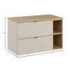 Set mobilier baie Dalia Cashmere, PAL melaminat, cashmir mat, blat stejar cremona, L.80 cm, SET-DC B CREMONA 80CM LR