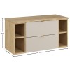 Set mobilier baie Dalia Cashmere, PAL melaminat, cashmir mat, blat natural cremona, L.100 cm, SET-DC B NAT CREMONA 100CM