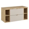 Set mobilier baie Dalia Cashmere, PAL melaminat, cashmir mat, blat natural cremona, L.100 cm, SET-DC B NAT CREMONA 100CM