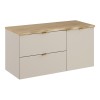 Set mobilier de baie Dalia Cashmere, PAL melaminat, cashmir mat, blat natural cremona, L.100 cm, SET-DC B NAT CREMONA 100CM LB