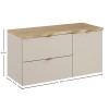Set mobilier de baie Dalia Cashmere, PAL melaminat, cashmir mat, blat natural cremona, L.100 cm, SET-DC B NAT CREMONA 100CM LB