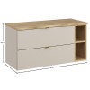 Set mobilier baie Dalia Cashmere, PAL melaminat, cashmir mat, blat natural cremona, L.100 cm, SET-DC B NAT CREMONA 100CM LR