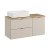 Set mobilier baie Dalia Cashmere, PAL melaminat, cashmir mat, blat natural cremona, L.100 cm, lavoar Magic, SET-DC B NAT CREMONA 100CM UN MAGIC LB