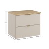 Set mobilier baie Dalia Cashmere, PAL melaminat, cashmir mat, blat natural cremona, L.60 cm, SET-DC B NAT CREMONA 60CM