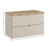 Set mobilier baie Dalia Cashmere, PAL melaminat, cashmir mat, blat natural cremona, L.80 cm, SET-DC B NAT CREMONA 80CM