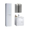 Set mobilier baie Fiji White, MDF, PAL melaminat, alb, L.60 cm, lavoar Lava, oglinda Juliet, dulap inalt H.166 cm, SET-FW LAVA60CM 1