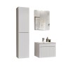 Set de mobilier baie Iconic White, MDF, PAL melaminat, alb, L.60 cm, lavoar Sky, dulap inalt H.160 cm, oglinda, SET ICW-SKY 60 CM A01