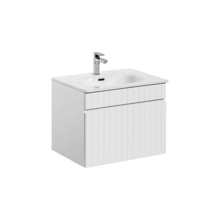 Set de mobilier baie Iconic White, MDF, PAL melaminat, alb, lavoar Sky, L.80 cm, SET ICW-SKY 80 CM
