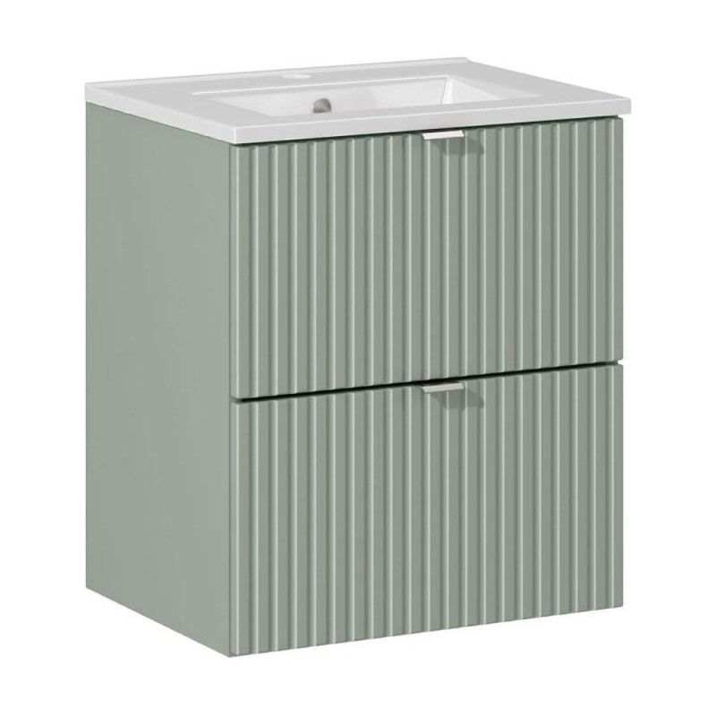 Set mobilier de baie Line Reed Green, MDF, PAL melaminat, verde, lavoar Dance, L.50 cm, SET-LRG 50CM S DANCE