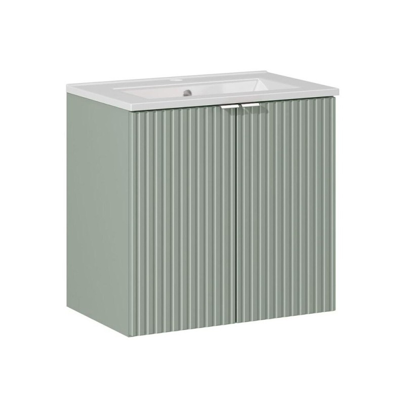 Set mobilier de baie Line Reed Green, MDF, PAL melaminat, verde, lavoar Dance, L.60 cm, SET-LRG 60CM D DANCE