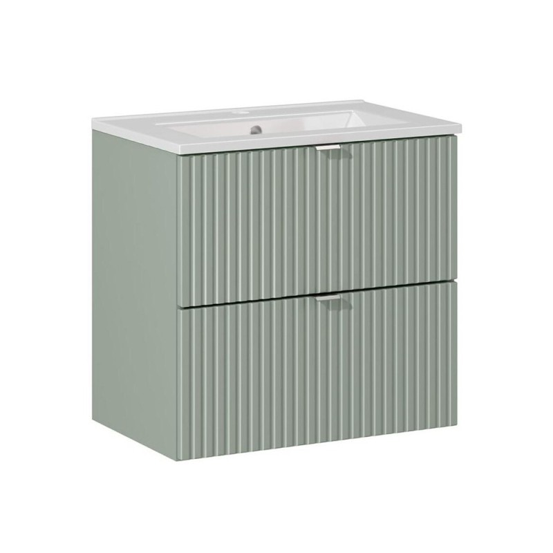 Set mobilier de baie Line Reed Green, MDF, PAL melaminat, verde, lavoar Dance, L.60 cm, SET-LRG 60CM S DANCE