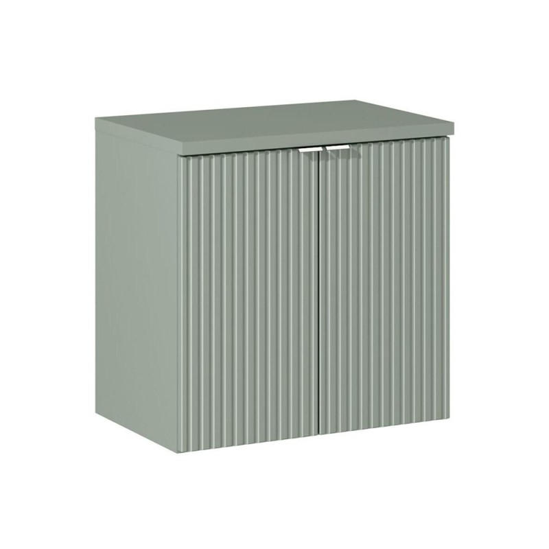 Set mobilier de baie Line Reed Green, MDF, PAL melaminat, verde, blat verde, L.60 cm, SET-LRG B RG 60CM D