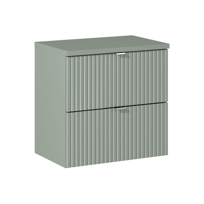 Set mobilier de baie Line Reed Green, MDF, PAL melaminat, verde, blat verde, L.60 cm, SET-LRG B RG 60CM S