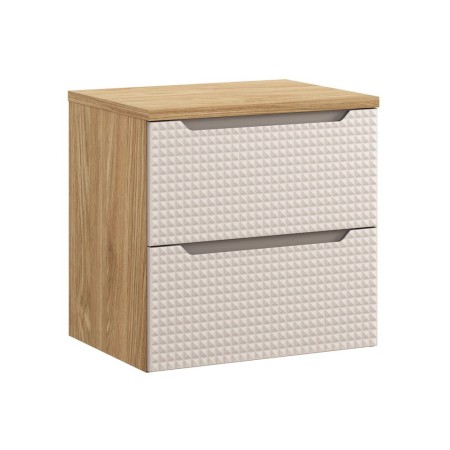 Set mobilier de baie Luxor Beige, MDF, PAL melaminat, stejar uleiat/bej, blat stejar uleiat, L.60 cm, SET-LXB B 60CM S