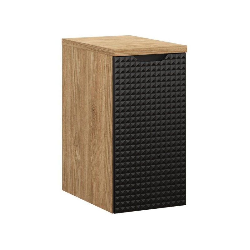 Set mobilier de baie Luxor Black, MDF, PAL melaminat, stejar uleiat/negru mat, blat stejar uleiat, L.30 cm, SET-LXBL B 30CM