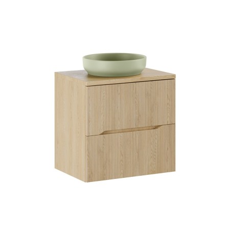 Set mobilier de baie Nordic Cremona, MDF, PAL melaminat, stejar cremona, blat stejar cremona, L.60 cm, lavoar River, SET-NC B CREMONA 60CM UN RIVER 1 OG