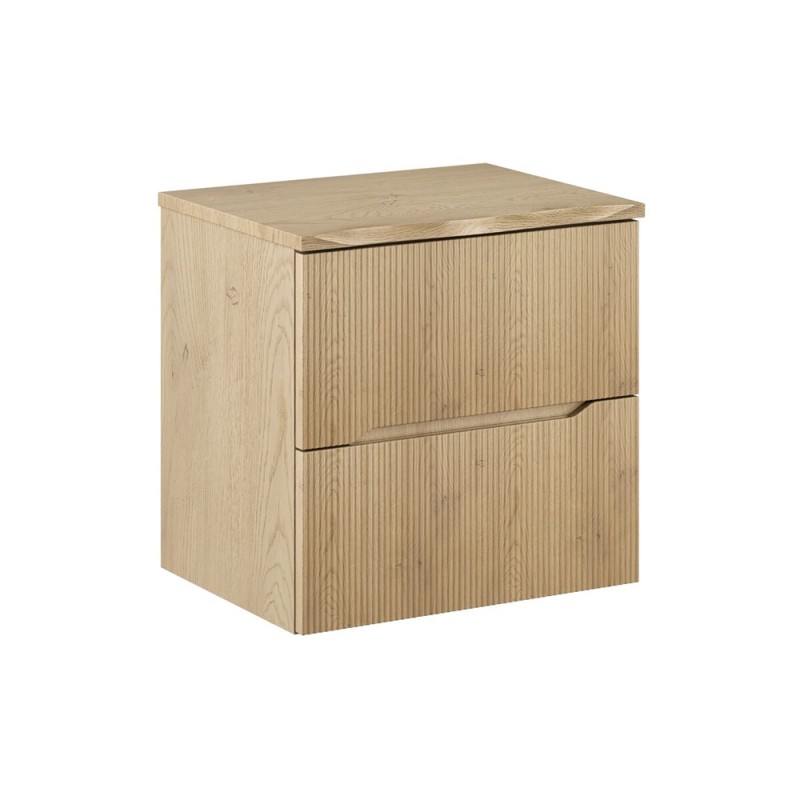 Set mobilier de baie Nordic Cremona, MDF, PAL melaminat, stejar cremona, blat stejar cremona, L.60 cm, SET-NC B NAT CREMONA 60CM