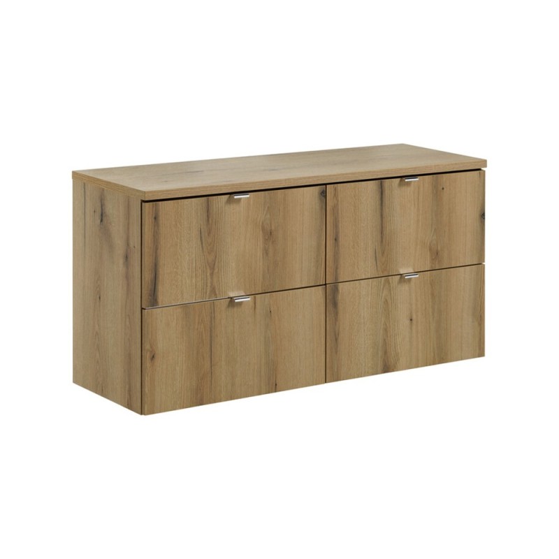 Set mobilier de baie Nova Oak, PAL melaminat, stejar evoke, blat stejar evoke, L.120 cm, SET-NOA B OAK 120CM S