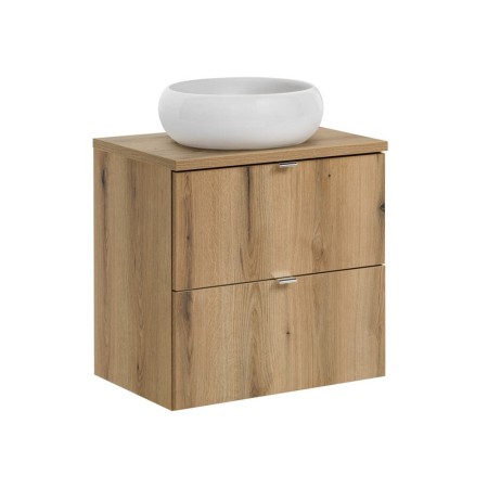 Set mobilier de baie Nova Oak, PAL melaminat, stejar evoke, blat stejar evoke, L.60 cm, lavoar Wiki, SET-NOA B OAK 60CM S UN WIKI SW