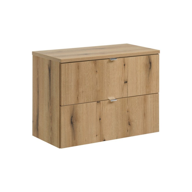 Set mobilier de baie Nova Oak, PAL melaminat, stejar evoke, blat stejar evoke, L.80 cm, SET-NOA B OAK 80CM S