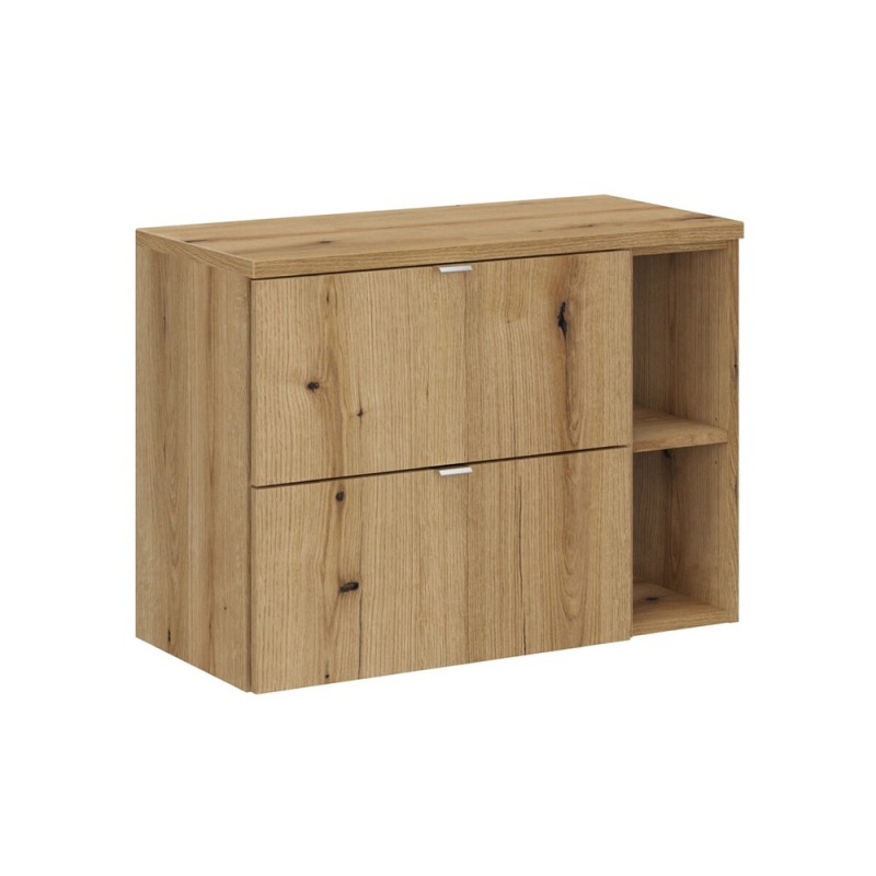 Set mobilier de baie Nova Oak, PAL melaminat, stejar evoke, blat stejar evoke, L.80 cm, SET-NOA B OAK 80CM S LR