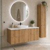Set mobilier de baie Nova Oak, PAL melaminat, stejar evoke, blat alb mat, L.140 cm, SET-NOA B WHITE 140CM S