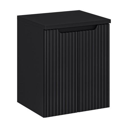 Set mobilier de baie Nova Black, MDF, PAL melaminat, negru mat, blat negru mat, L.50 cm, SET-NOB B BLACK 50CM D