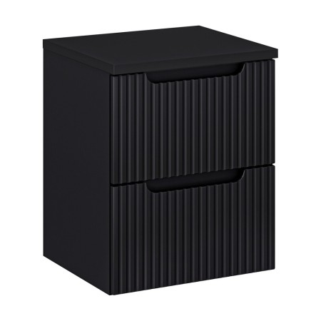 Set mobilier de baie Nova Black, MDF, PAL melaminat, negru mat, blat negru mat, L.50 cm, SET-NOB B BLACK 50CM S