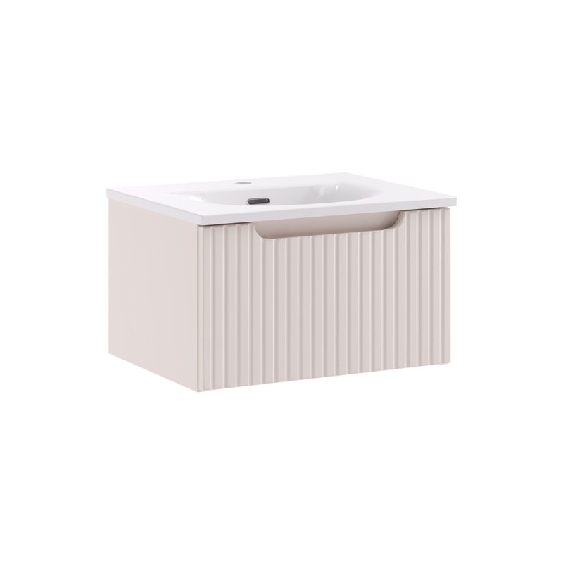 Set mobilier de baie Nova Cashmere, MDF, PAL melaminat, cashmir mat, lavoar Sky, L.50 cm, SET-NOC 50CM 1S SKY 3