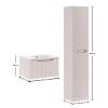 Set mobilier de baie Nova Cashmere, MDF, PAL melaminat, cashmir mat, lavoar Sky, L.50 cm, dulap inalt H.180 cm, SET-NOC 50CM 1S SKY 3 HCLB