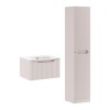 Set mobilier de baie Nova Cashmere, MDF, PAL melaminat, cashmir mat, lavoar Sky, L.50 cm, dulap inalt H.180 cm, SET-NOC 50CM 1S SKY 3 HCLB