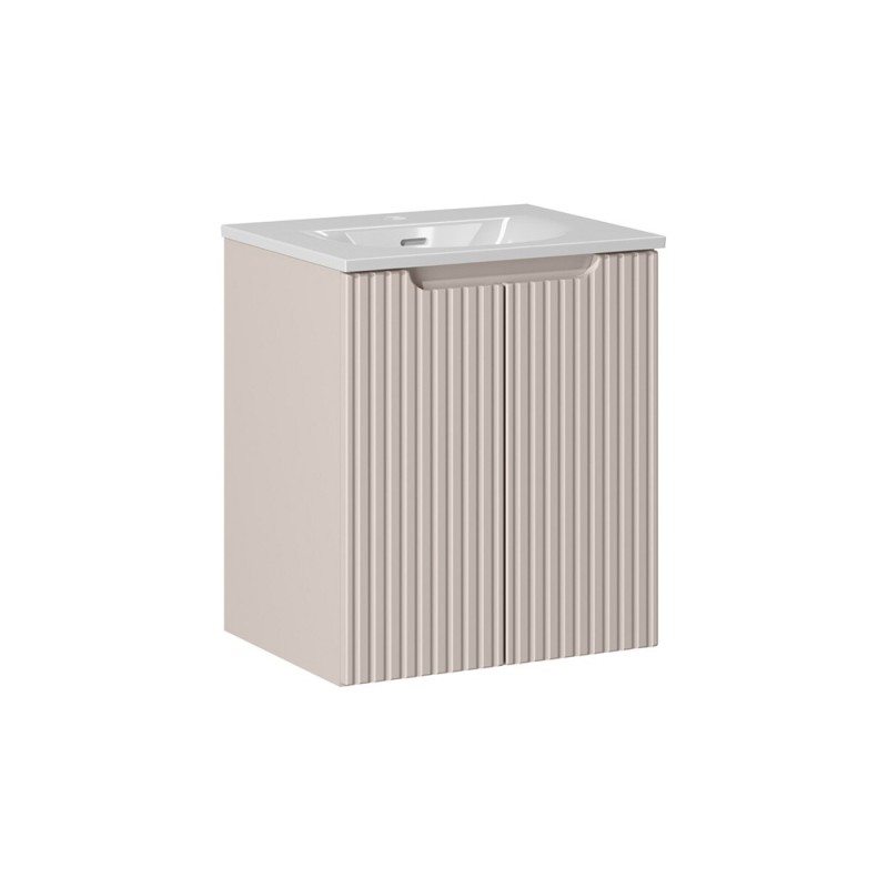 Set mobilier de baie Nova Cashmere, MDF, PAL melaminat, cashmir mat, lavoar Sky, L.50 cm, SET-NOC 50CM D SKY 3