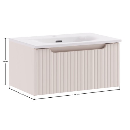 Set mobilier de baie Nova Cashmere, MDF, PAL melaminat, cashmir mat, lavoar Sky, L.60 cm, SET-NOC 60CM 1S SKY 3