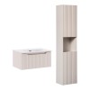 Set mobilier de baie Nova Cashmere, MDF, PAL melaminat, cashmir mat, lavoar Sky, L.60 cm, dulap inalt H.140 cm, SET-NOC 60CM 1S SKY 3 HC