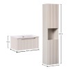 Set mobilier de baie Nova Cashmere, MDF, PAL melaminat, cashmir mat, lavoar Sky, L.60 cm, dulap inalt H.140 cm, SET-NOC 60CM 1S SKY 3 HC