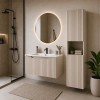 Set mobilier de baie Nova Cashmere, MDF, PAL melaminat, cashmir mat, lavoar Sky, L.60 cm, dulap inalt H.140 cm, SET-NOC 60CM 1S SKY 3 HC