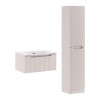 Set mobilier de baie Nova Cashmere, MDF, PAL melaminat, cashmir mat, lavoar Sky, L.60 cm, dulap inalt H.180 cm, SET-NOC 60CM 1S SKY 3 HCLB