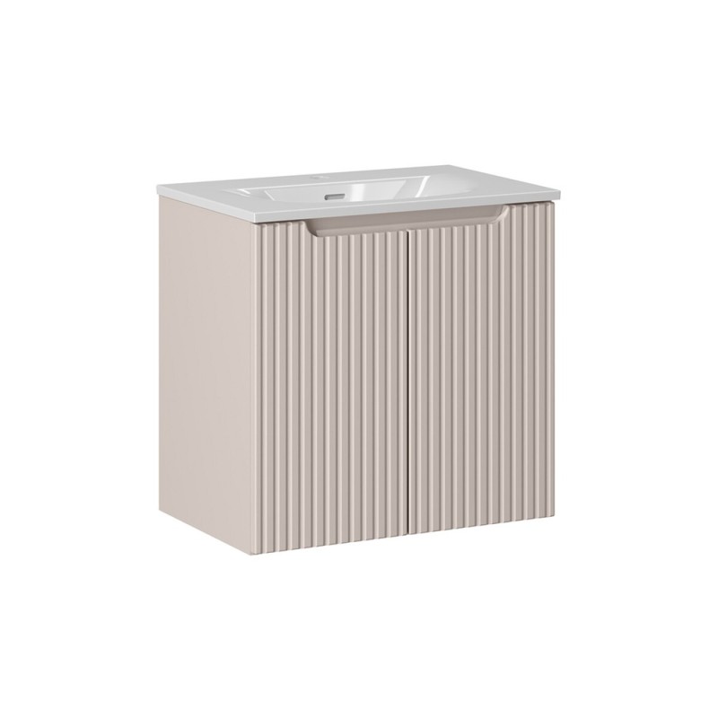 Set mobilier de baie Nova Cashmere, MDF, PAL melaminat, cashmir mat, lavoar Sky, L.60 cm, SET-NOC 60CM D SKY 3