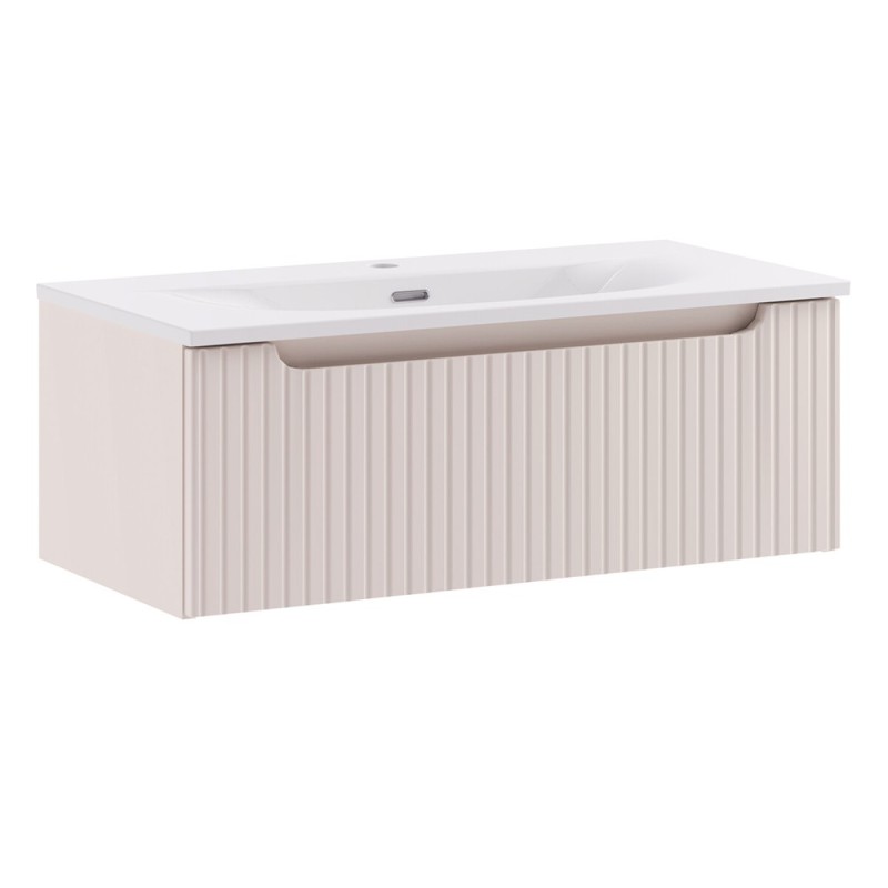 Set mobilier de baie Nova Cashmere, MDF, PAL melaminat, cashmir mat, lavoar Sky, L.80 cm, SET-NOC 80CM 1S SKY 3