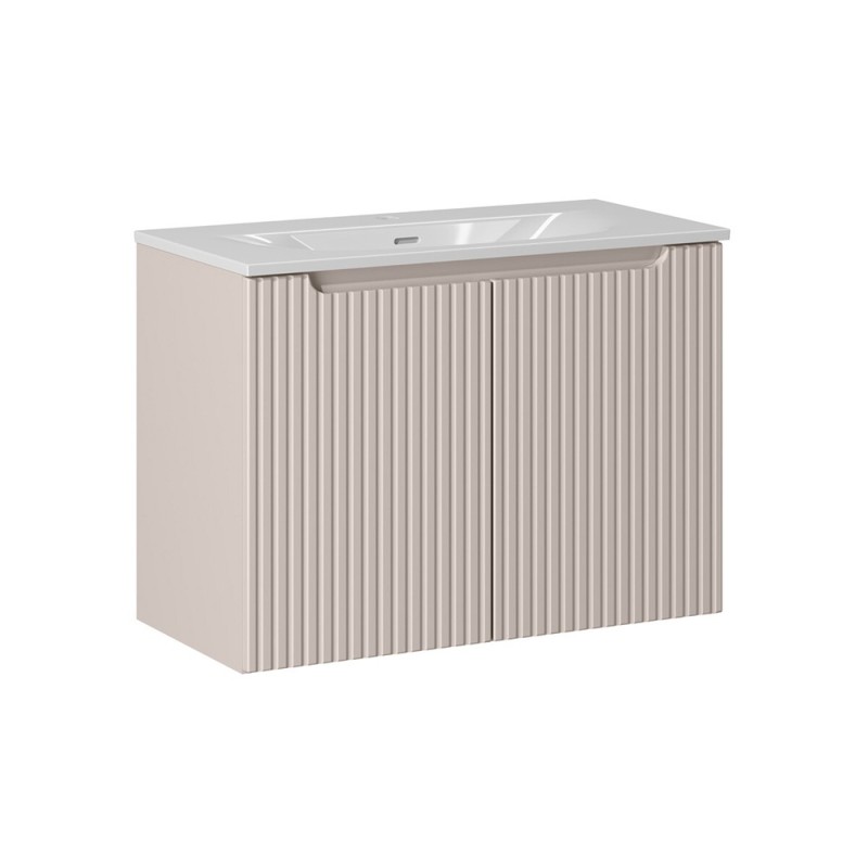Set mobilier de baie Nova Cashmere, MDF, PAL melaminat, cashmir mat, lavoar Sky, L.80 cm, SET-NOC 80CM D SKY 3