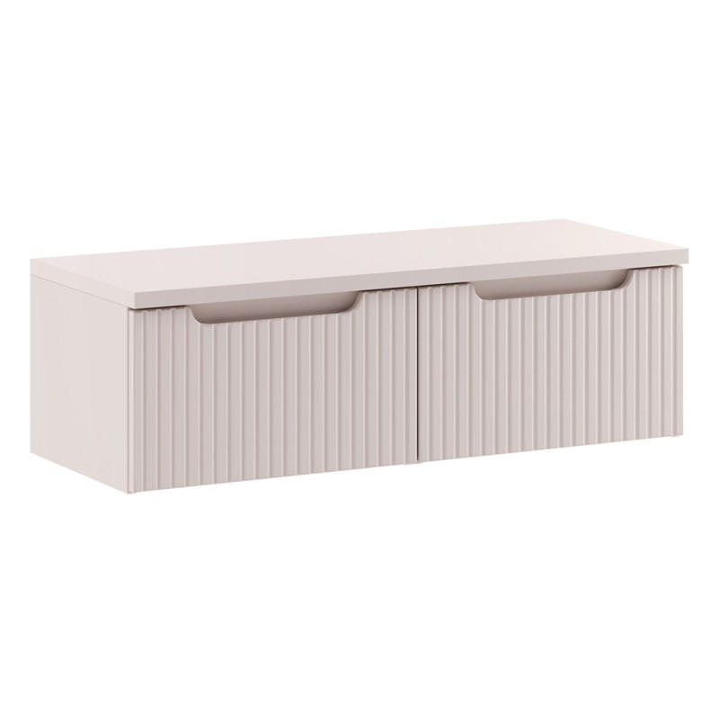 Set mobilier de baie Nova Cashmere, MDF, PAL melaminat, cashmir mat, blat cashmir mat, L.100 cm, SET-NOC B CASHMERE 100CM 1S