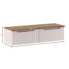 Set mobilier de baie Nova Cashmere, MDF, PAL melaminat, cashmir mat, blat stejar cassela, L.120 cm, SET-NOC B CASHMERE 120CM 1S