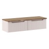 Set mobilier de baie Nova Cashmere, MDF, PAL melaminat, cashmir mat, blat stejar cassela, L.120 cm, SET-NOC B CASHMERE 120CM 1S