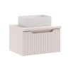 Set mobilier de baie Nova Cashmere, MDF, PAL melaminat, cashmir mat, blat cashmir mat, L.50 cm, lavoar Gaja, SET-NOC B CASHMERE 50CM 1S UN GAJA