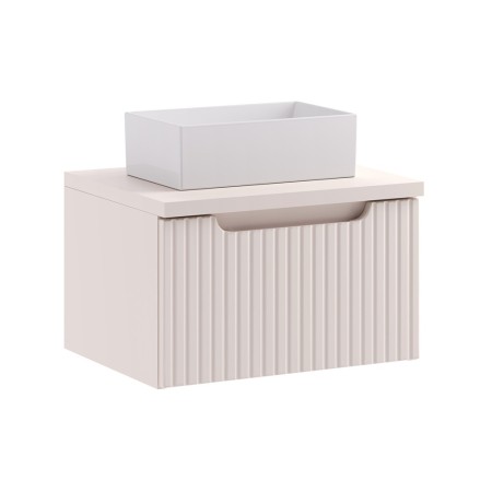 Set mobilier de baie Nova Cashmere, MDF, PAL melaminat, cashmir mat, blat cashmir mat, L.50 cm, lavoar Gaja, SET-NOC B CASHMERE 50CM 1S UN GAJA